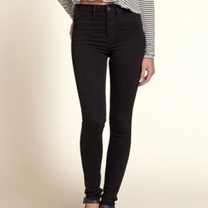 Hollister black high rise super skinny jeans